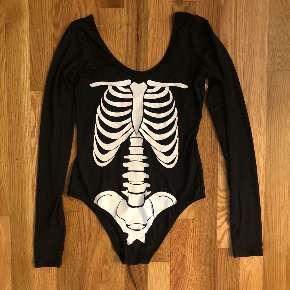 Skeleton long sleeve bodysuit
